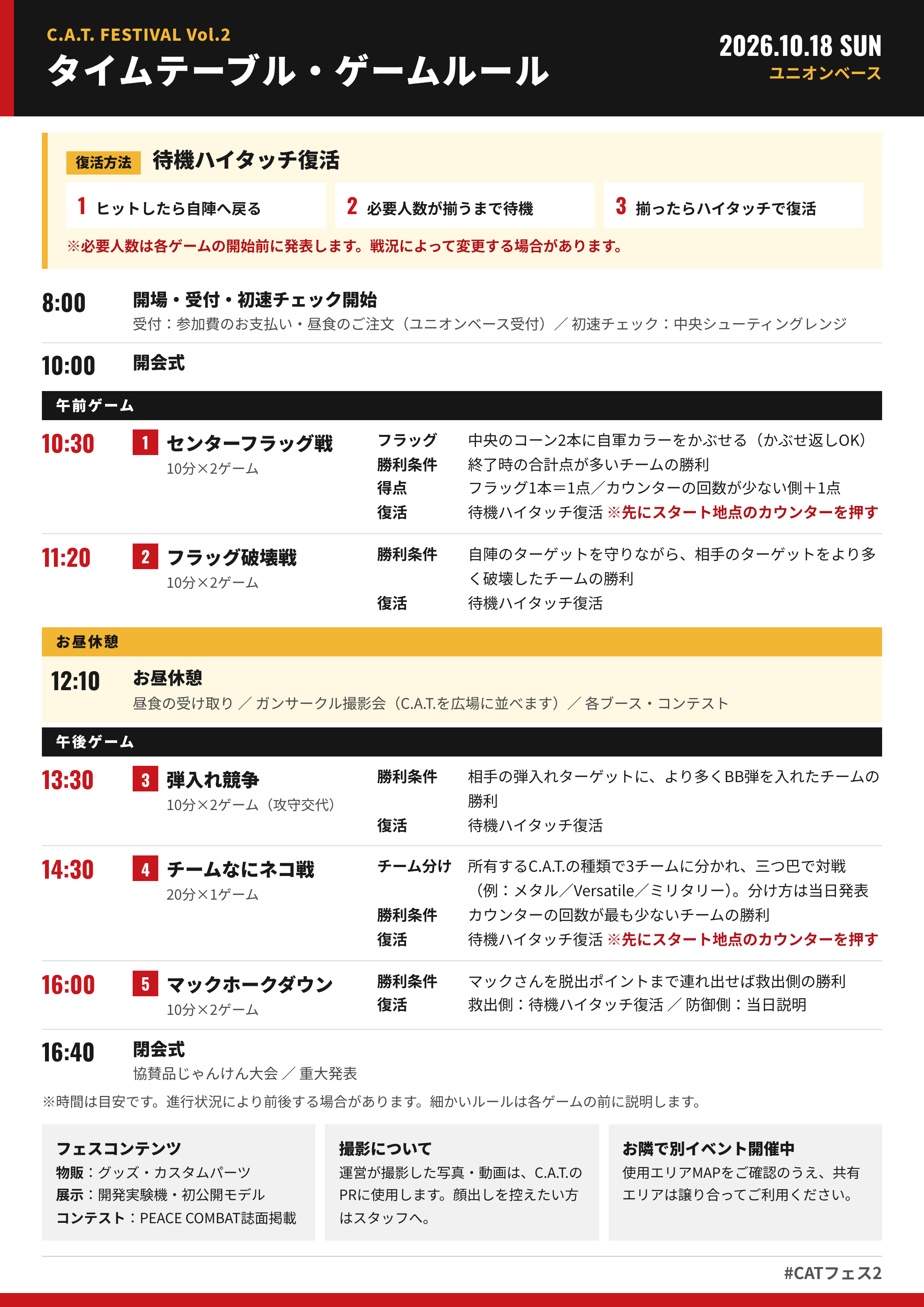 当日のタイムテーブル・ゲームルール